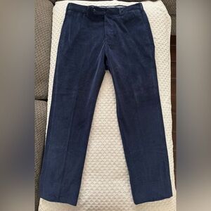 Incotex Brando Cashmere Cotton Corduroy Trousers Cashco Pants Navy Blue Size 34